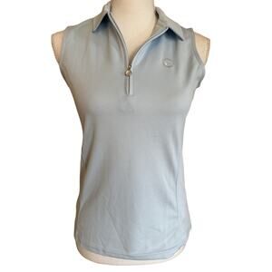 Daily Sports Sleeveless Blue Tank, NWT, 1/4 Zip, Womens XS Golf Shirt MSRP 75